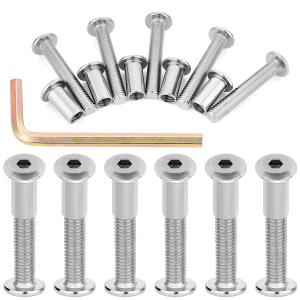 50Pcs M8x50mm Silver Furniture Bolts Barrel Nut & Bolt Kit - A Must-Have for Furniture Manufacturers, Ensuring Smooth and Stable Joints in Sofas and Wardrobes
