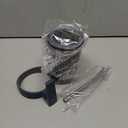 10 oz Tumbler with Handle and 2 Straw 2 Lid, Insulated Water Bottle Stainless Steel Vacuum Cup Reusable Travel Mug, Navy Blue