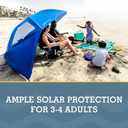 Sport-Brella Super-Brella UPF 50+ Sun and Rain Canopy Umbrella, 8 Foot Portable Beach Shelter with Side Panels, Wind Flaps, and Carry Bag, Blue
