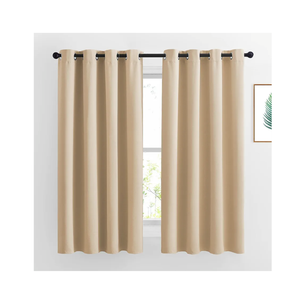 Bedroom Curtains Room Darkening Draperies - Biscotti Beige Room Darkening Drapes/Panels for Bedroom, Grommet Top 2-Pack, 52 x 63 inches Long, Thermal Insulated, Privacy Assured