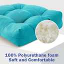IPYNBAP Outdoor Chair Cushions Set of 4, Patio Chair Cushions with Ties, 19x19+5 Tufted Outdoor Seat Cushions, Waterproof Patio Furniture Cushions, Outdoor Dining Chair Pads, Teal