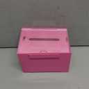 Uniclife Acrylic Donation Box with Lock and Sign Holder Pink Ballot Box with Slot Plastic Suggestion Box Tip Jar Cash Storage Container Drop Box for Fundraising Voting Raffle Charity, 6.2" x 5" x 4" (1 Pack)
