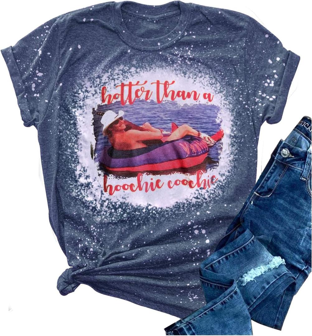 Country Concert Outfits for Women Summer Vintage Graphic Tees Casual Concert Tops 90s Country Shirts Vacation Outfits (X-Large, Blue)