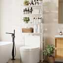 Tujurich 4-Tier Over The Toilet Storage Rack, Bathroom Organizer with One-Piece Metal Mesh Shelves, Over Toilet Shelf with Adjustable Feet & Anti-Tip Kit, Space-Saving Bathroom Storage, White
