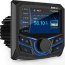 Marine Grade Bluetooth Radio Receiver - Boat Gauge Stereo Multimedia Player - 4.1 Inch LCD Display Backup Camera Input AM FM USB AUX Subwoofer Output for Golf Cart ATV UTV SXS