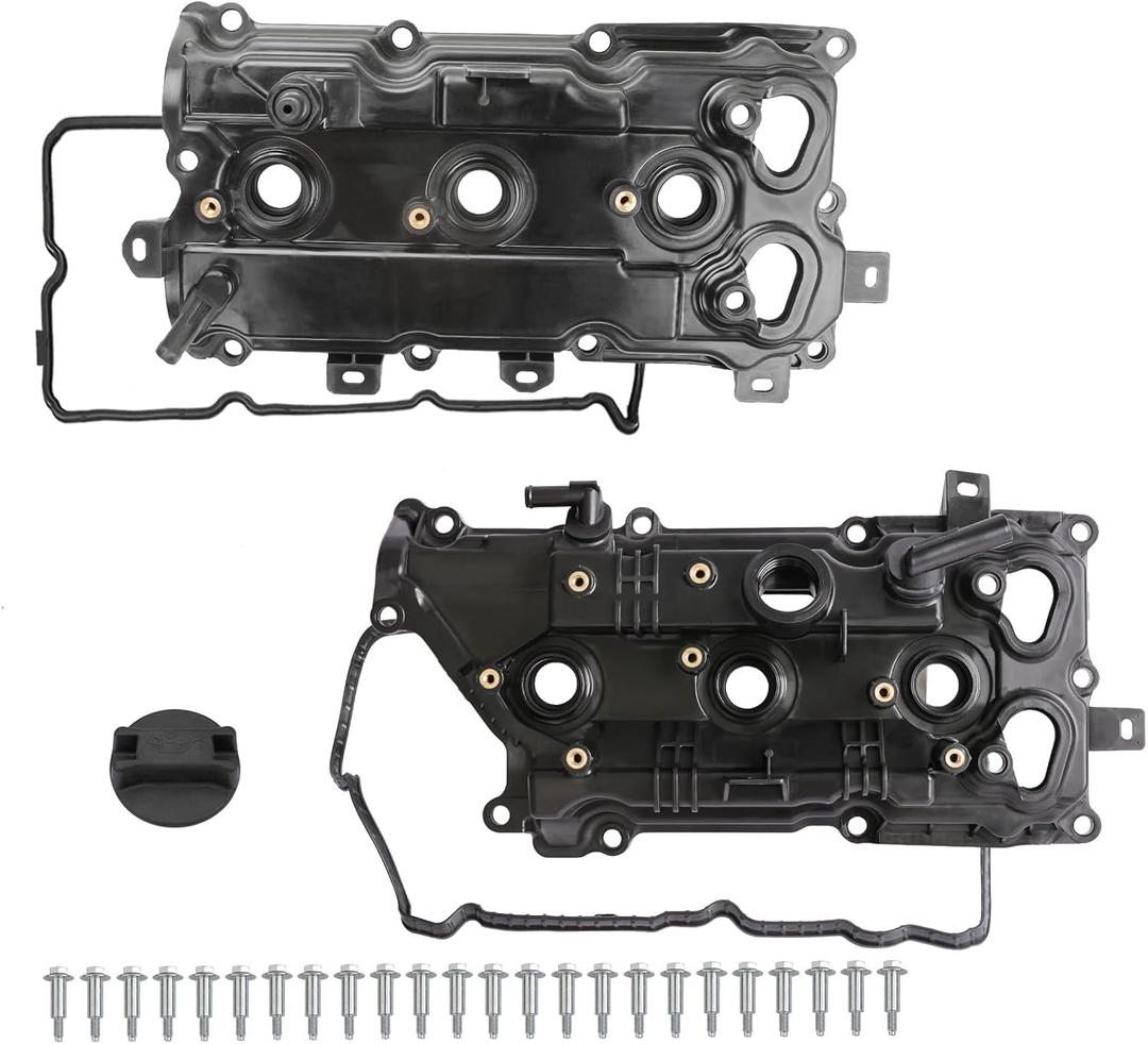 MITZONE Valve Cover Set Left and Right Side Compatible with Nissan Pathfinder Maxima Altima 2015-2024 for Infiniti QX60 2015-2024 3.5L V6