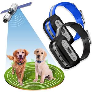 GPS Wireless Dog Fence System for 2 Dog, Electric Satellite Technology Pet Containment System by GPS Signal Boundary Pets with Waterproof & Rechargeable Collar Receiver (Black)