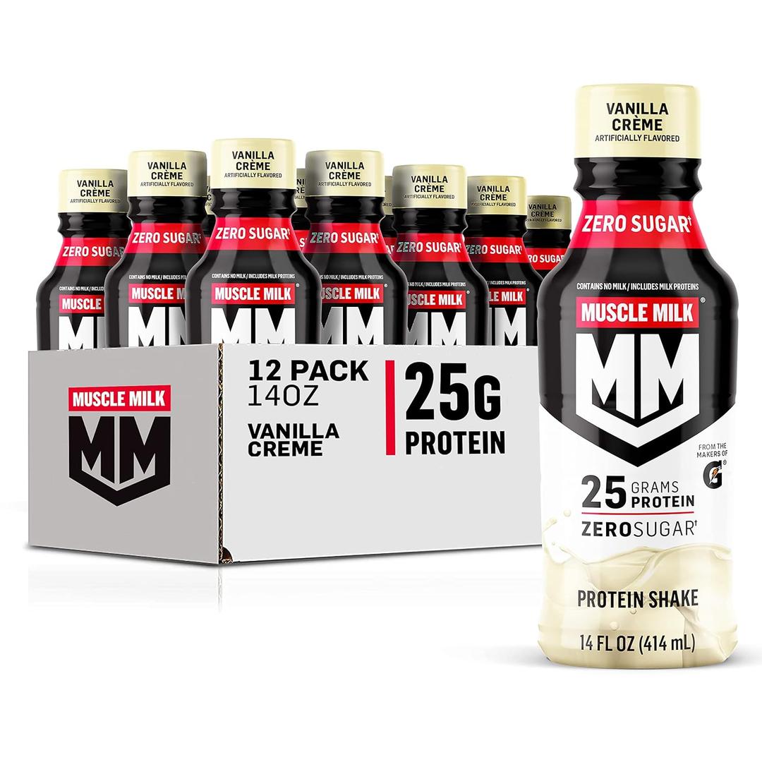 Muscle Milk Genuine Liquid Protein Shake, Vanilla Crme, 25g Protein, 14 Fl Oz Bottle, 12 Pack (EXP 12/28/26)
