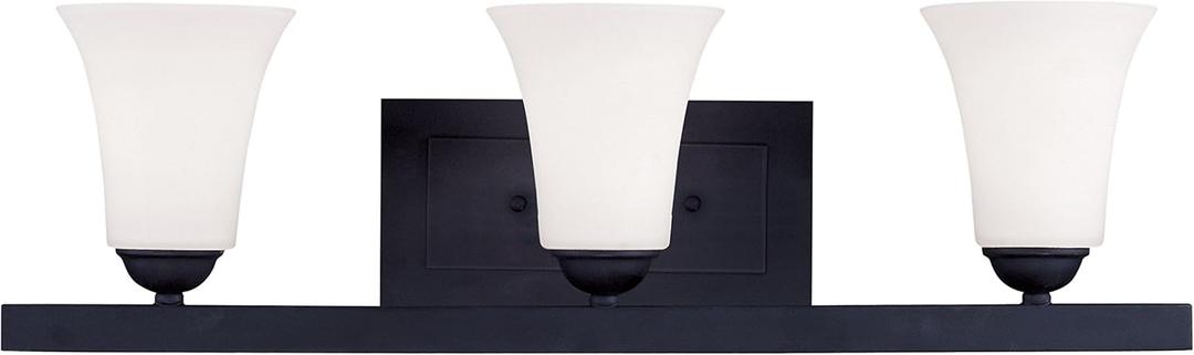 Livex Lighting 6493-04 Transitional Three Light Bath Vanity from Ridgedale Collection in Black Finish