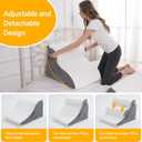 Wedge Pillow Set for After Surgery 4PCS Orthopedic Bed Wedge Pillows for Sleeping Adjustable Memory Foam Triangle Support for Back Pain Relief, Acid Reflux & Recovery (Grey)