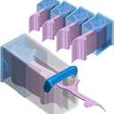 3 x Shaker Dental Floss Picks Travel Case, Dispenser with 5 Cartridges (20 High-Performance Floss Picks Pre-Filled Each), Sleek & Perfect for Handbags, Blue