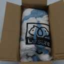 Lesure Donut Dog Bed Cover Small Washable Replacement Cover Jacquard Shaggy Plush for Cute Pet Cat Mat 23x23x8 Inches, Light Blue