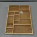 Juvale Bamboo Drawer Organizer Tray with 8 Adjustable Dividers - Kitchen & Utensil Drawer Organizer - Wooden Adjustable Drawer (14 x 10 x 2 In)