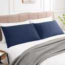 Warmstar Cotton Pillow Cases King Size Set of 2, 600 Thread Count Pillowcases 20x36 Inches, Soft Long Staple Cotton Pillowcases Breathable with Envelope Closure,Navy Blue