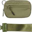 The Wallet 2nd Gen, The Pouch Wristlet for women, Zippered Card Case with ID Window/Hand strap for women, Coin Purse Mini Portable Keychain Wallet (Green)