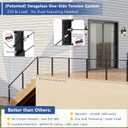 36" Swageless 2-4FT Black Complete Cable Railing System Post Kit with Handrail Cuttable, T304 Stainless Steel, Modular Pre-Cut 1/10" Cable Railing Kit with Stair Post for 28-38 Degree Stairway