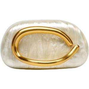 Gold Clutch Purses for Women Formal,Marble Acrylic Women's Evening Handbags Purse,Trendy Metal Handle Evening Purse,Clutch Bag 2025 for Wedding Party Causal