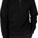 Amazon Essentials Men's Long-Sleeve Quarter-Zip Pullover Fleece Sweatshirt (Black), S