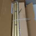 Gold Double Curtain Rods for Windows 72 to 144 Inch, 1 Inch Adjustable Decorative Crystal Long Dual Curtain Rod, Heavy Duty Vintage Double Drapery Pole with Gold Foil Finials for Living Room