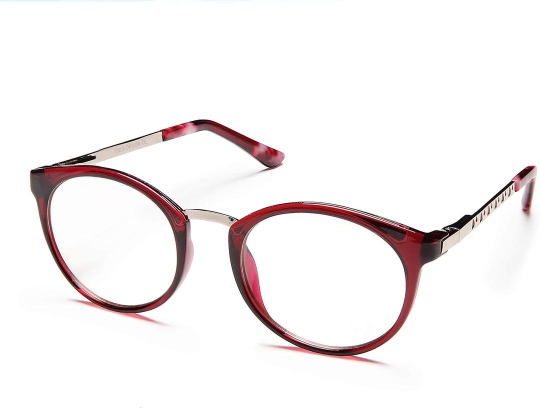 Prospek Blue Light Glasses for Kids, High Optical Quality Clear Lenses, JULIET. Computer Blue Light Blocking Glasses for Children 5-12y.o (Red)