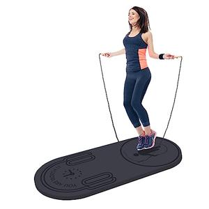 LERYG 8/20/30mm Jump Rope Mat Fitness Exercise Mat Durable, Non-Slip, Workout Mats with Jump Rope & Carrying Bag for Home Gym Flooring in Grey(55"x 24")