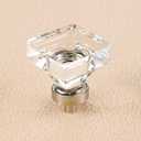 coolnews 16 Pack Glass Cabinet Knobs, Square Crystal Dresser Drawer knobs Kitchen Knobs and Pulls, Brushed Nickel