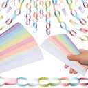 Lincia 1000 Sheet Paper Chain Garland Strips 1x8 Inch with Double Sided Tape, DIY Construction Paper Chains for St. Patrick's Day, Easter, Spring Party Decorations, Crafts Supplies 