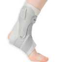 KobePro Ankle Brace with Side Stabilizers - Adjustable Ankle Support Sprained Ankle Brace for Ankle Sprained, Achilles Tendon, Plantar Fasciitis, Injury Recovery, Ankles Support for Running, Basketball, Football (Gray, Medium)