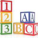 6 Pieces ABC and 123 Friends Street Party Decorations 12 X 12 Inch ABC Alphabet Block Boxes Party Favor Balloon 123 Balloon Box Inspire Story Birthday Party Decor for School Celebration Baby Shower