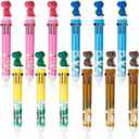 12Pcs 10-in-1 Multicolored Pens, Retractable Ballpoint Pens, Cute Animal Cartoon Shuttle Pens, Work Supplies, Party Favor, Gift (0.5mm, Dinosaur)