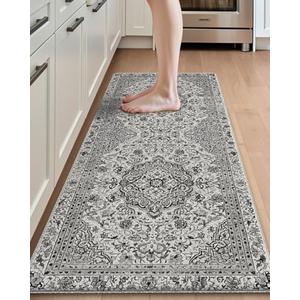 DEXI Kitchen Mats for Floor Cushioned, 23x59 Extra Large Long Runner Rug Non Slip, Waterproof Soft Comfort Standing Padded Anti Fatigue Decorative, Brown Grey