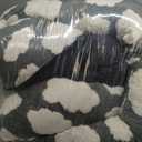 JOEJOY Donut Large Dog Bed, Cute Round Calming Dog Bed with Removable Washable Cover, Orthopedic Pet Beds with Jacquard Shaggy Plush & Non Skid Bottom, Black (Grey)