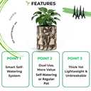 GreenShip Planter Set of 2 ( 4.7in+6in ) – Cylinder Planters with Drainage Hole and Planter Saucer, Jun Porcelain Clay & Recycled Resin, Decorate Home, Office & Outdoor, White