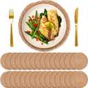 30 PCS Round Bulrush Woven Placemats 12 Inch Boho Rattan Chargers for Dinner Plates Natural Hand Weave Table Mats Rustic Wicker Braided for Farmhouse Home Wedding Party Outdoor Christmas Decor