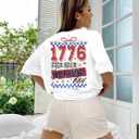 Party in The USA T-Shirt Women 4th of July Independence Day Shirts Funny Patriontic Graphic Short Sleeve Tee Tops (Medium)