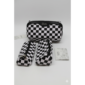 BOYATU Travel Makeup Bag Cosmetic Bags for Women: 3 Pcs Set Large Portable Make up Bag with Handle - Vegan Leather Toiletry Bags with Compartments - Makeup Organizer for Travel Essentials(A-1-Coffee)