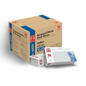 Basic Medical Blue Nitrile Exam Gloves - Latex-Free & Powder-Free - NGPF 7002 (Case of 1,000), Medium (Blue, M)