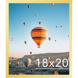 JCJMY 18x20 Picture Frame Gold for Photo and Poster, Horizontal and Vertical Formats for Wall Hanging, Wall Gallery Frame for 18 by 20 Photos