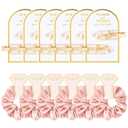 12 PCS Silk Satin Soft Hair Accessories - Bridesmaid & Wedding Favor - Bridal Shower Gifts for Women & Girls (Gold & Pink)