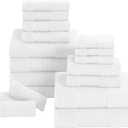 Modern Threads Air Cloud 18-Piece Towel Set - 100% Zero-Twist Cotton, 500 GSM, Quick Dry & Plush, White, 18 Pcs Towel Set
