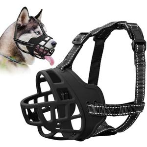 ODRIEW Dog Muzzle for Large Sized Dog - Medium Sized Dogs, Small Basket Muzzle to Prevent Biting - for Barking, Breathable, Allows Panting, Drinking, Suitable for Grooming Training. (Black)