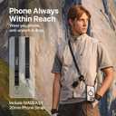 MAGEASY Designed for iPhone 16 Pro Case with Strap - 20ft Drop Protection Compatible with MagSafe, Transformable Protective & Lanyard Case, Vegan Leather Frame | Odyssey Strap M (Leather Black)