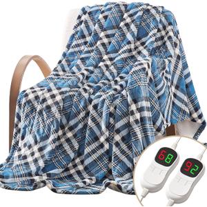 Homemate Electric Blanket Heated Queen Size - 84x90 Ultra Soft Cozy Flannel Heating Blanket with 10 Fast Heat Levels 8 Hours Auto Off Over-Heated Protection ETL Certification Keep Warm in Home (Rhombus Cyan) Homemate Electric Blanket Heated Queen Size - 84x90 Ultra Soft Cozy Flannel Heating Blanket with 10 Fast Heat Levels 8 Hours Auto Off Over-Heated Protection ETL Certification Keep Warm in Home (Rhombus Cyan)
