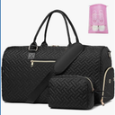 Bag for Travel, Weekender Bag with Shoe Compartment, Carry On Overnight Bag for Women with Toiletry Bag, Gym Bag with Wet Pocket, Hospital Bags for Labor and Delivery Black