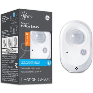 GE CYNC Wireless Smart Motion Sensor, Battery-Powered, Bluetooth Motion Sensor with Ambient Light Detection, Works with CYNC Smart Plugs, Switches and Bulbs, White (1 Pack) GE CYNC Wireless Smart Motion Sensor, Battery-Powered, Bluetooth Motion Sensor with Ambient Light Detection, Works with CYNC Smart Plugs, Switches and Bulbs, White (1 Pack)