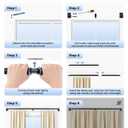 Wrap Around Curtain Rods for Windows 28 To 48 Inches, Total Blackout Curved Curtain Rod for Room Darkening, Adjustable Heavy Duty Window Treatment Rods for Bedroom & Living Room, Matte Black