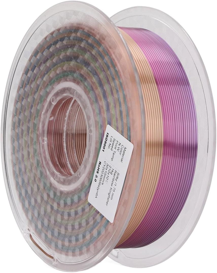 3D Printer Silk Shiny PLA Filament, Gradient 1.75mm, Wide Compatibility, Strict Quality Control, Beautiful Silk Texture, Excellent Prints 3D Printer Silk Shiny PLA Filament, Gradient 1.75mm, Wide Compatibility, Strict Quality Control, Beautiful Silk Texture, Excellent Prints