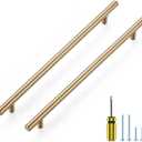 Ravinte 5 Pack Kitchen Cabinet Handles Champagne Bronze 10 Inch Hole Center Stainless Steel Pulls for Dresser Drawer Cupboard Handles with Screwdriver, 12-1/2 Inch Length