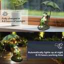 Solar Frog Outdoor Garden Statues Yard Decor - Solar Lantern LED Red Wine Frogs Umbrella Figurine with Lights Waterproof, Animal Statue Decoration Ornaments for Patio/Lawn Balcony/Backyard/Home