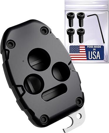 USA-Made for Honda Key Fob Shell | Crack-Resistant & Durable | Seamless Fit | Enhanced Longevity & Functionality | Integrated Bottle Opener | Easy DIY Installation (Black , 4 Button)